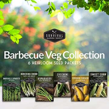 Survival Garden Seeds - Barbecue Vegetable Collection Seed Vault - Non-GMO Heirloom Varieties