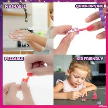 Disney Princess 15-Piece Water-Based Nail Polish Set for Kids