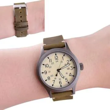 20mm Classic Genuine Leather Watch Bands for Omega x Swatch Moonswatch Quick Release Vintage Leather Watch Straps Compatible with Timex Weekender Watch for Men, White Elephant Gifts, Stocking Stuffers for Men