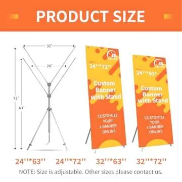 Custom X Banner 24" x 63" with X Stand, Banners and Signs Customize, Retractable Banner Customizable with Stand, Custom Personalized Banner for Business, Event, Tradeshow, Birthday, Anniversary, Party