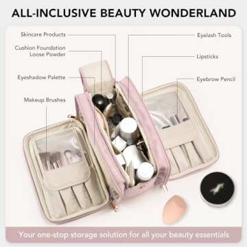 Travel Makeup Bag Women's Large Capacity Cosmetic Portable Organizer Large Opening Waterproof Storag...