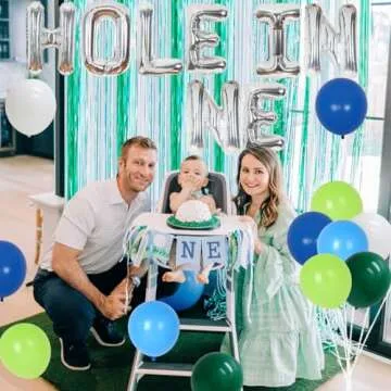 Golf 1st Birthday Decorations, Hole in One First Birthday Party Decorations - Silver Foil Letter Balloons, Golf Foil Balloons for Boys Outdoor Sports Themed Party Supplies