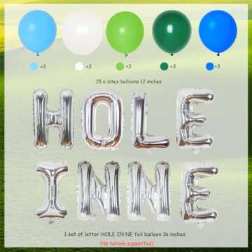 Golf 1st Birthday Decorations, Hole in One First Birthday Party Decorations - Silver Foil Letter Balloons, Golf Foil Balloons for Boys Outdoor Sports Themed Party Supplies