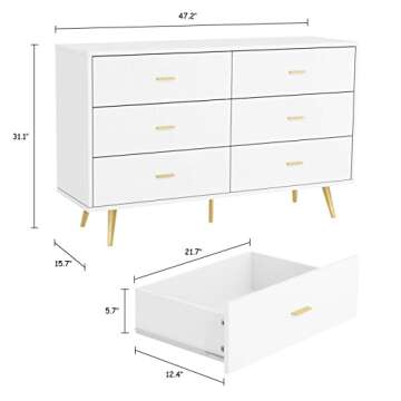 JOZZBY White Dresser: Elegant & Functional Storage Solution