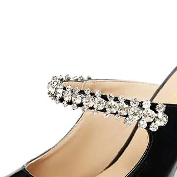 Vaslemuse Elegant Rhinestone Strappy High Heel Mules