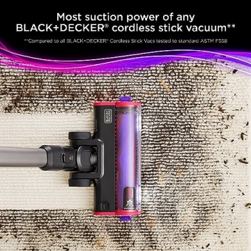 Powerful BLACK+DECKER Cordless Stick Vacuum with LED Lights