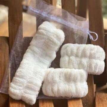 ZaneGear 3 Piece - Original USA Spa Headband and Wrist Washband Face Wash Set - Reusable - Prevent L...