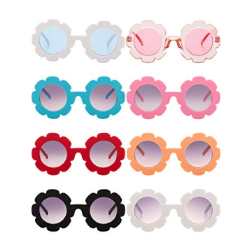 Weewooday Kids Flower Sunglasses Set of 8 for Parties