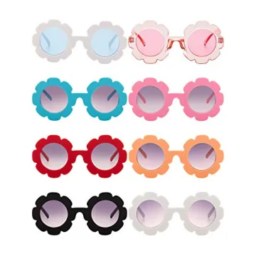 Weewooday Kids Flower Sunglasses Set of 8 for Parties