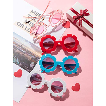 Weewooday Kids Flower Sunglasses Set of 8 for Parties