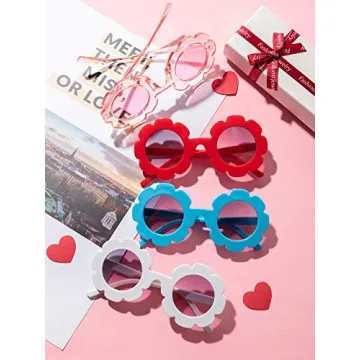 Weewooday Kids Flower Sunglasses Set of 8 for Parties