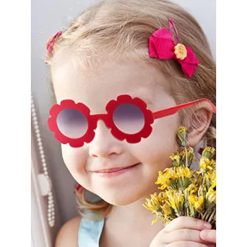 Weewooday Kids Flower Sunglasses Set of 8 for Parties