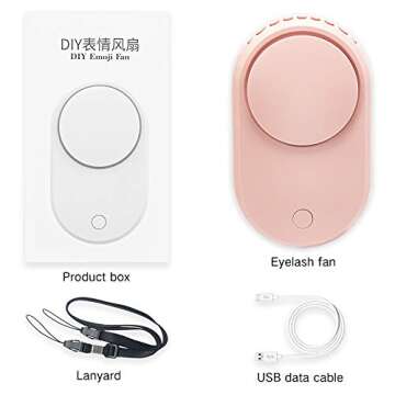 MISMXC Eyelash Dryer Fan, Rechargable Bladeless Mini USB Electric Cooling Fans for Lash Extensions