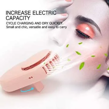 MISMXC Eyelash Dryer Fan, Rechargable Bladeless Mini USB Electric Cooling Fans for Lash Extensions