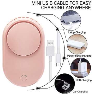 MISMXC Eyelash Dryer Fan, Rechargable Bladeless Mini USB Electric Cooling Fans for Lash Extensions