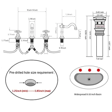 Stylish GGStudy Two Handle Bathroom Sink Faucet Gold