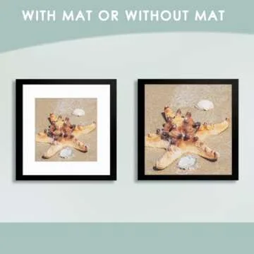 Golden State Art, 12x12 Picture Frame with Mat for 8x8 Square Picture Gallery Wall Frame for 30x30 cm Paintings Prints Photos (Black, 1 Pack)