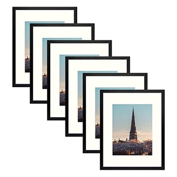 AUEAR 16x20 Frames Set of 6, Matted to 11x14 or 16 by 20 without Mat, Gallery Wall Photo Frame with ...