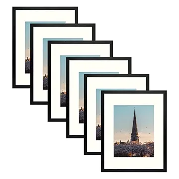 AUEAR 16x20 Frames Set of 6 - Elegant Black Gallery Frames for Home