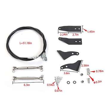 Adjustable Limb Riser Kit for 2018-2024 Jeep Wrangler JL JLU Gladiator JT Through the Jungle Protector Obstacle Eliminate Rope (1pair)