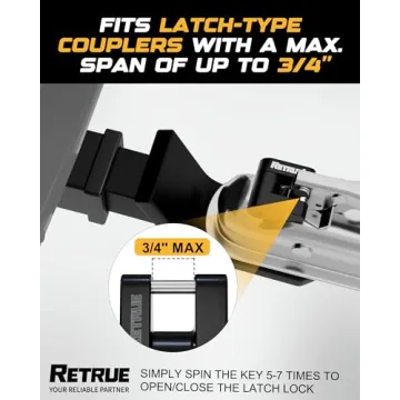 RETRUE Trailer Coupler Lock, Durable and Secure Hitch Lock
