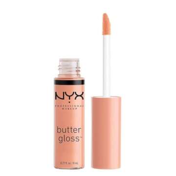 NYX Butter Gloss Kit, Creme Brulee, Fortune Cookie, Madeliene .27oz Each