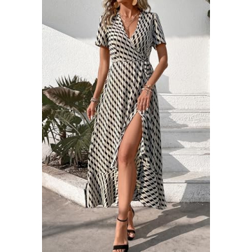 PRETTYGARDEN Summer Wrap Maxi Dress for All Occasions