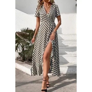 PRETTYGARDEN Summer Wrap Maxi Dress for All Occasions