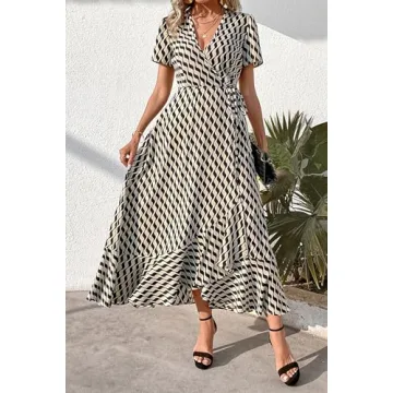 PRETTYGARDEN Summer Wrap Maxi Dress for All Occasions