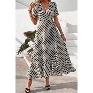 PRETTYGARDEN Summer Wrap Maxi Dress for All Occasions