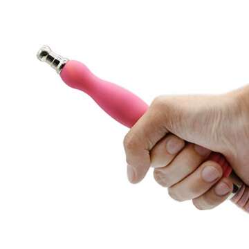 HW Rubber Handle Hookah Hose with Metal Tip Leather Wrapped Hookah Hose Washable Durable 71" Long Shisha Hose 1 PC (Pink)