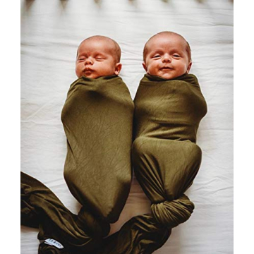 Olive Swaddle Blanket & Hat Set for Newborns - Soft & Cozy