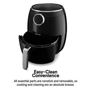 Gourmia GAF575 5-Quart Digital Air Fryer - No Oil Healthy Frying - 12 One-Touch Cooking Functions - Guided Cooking Prompts - Easy Clean-Up - Recipe Book Included