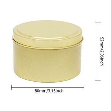 SONVIIBOX 24 Pack 8oz Candle Tins,Gold Candle tins for Making Candles Bulk,8 oz Candle Jars,Tin Jars for Candle Making,Metal tin Jars (Gold)
