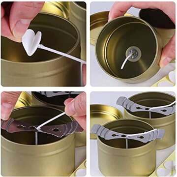 SONVIIBOX 24 Pack 8oz Candle Tins,Gold Candle tins for Making Candles Bulk,8 oz Candle Jars,Tin Jars for Candle Making,Metal tin Jars (Gold)