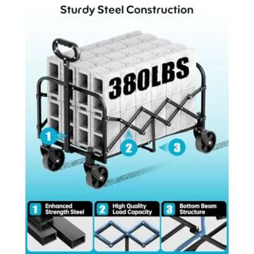 BEUSZATED Collapsible Wagon with All-Terrain Wheels