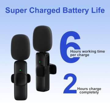 JUDKIOM 2 Pack Wireless Lavalier Microphone for iPhone,Android, USB C, Clip-on Mics, Bluetooth Lapel Mic for Video Recording Interview Vlog YouTube TikTok