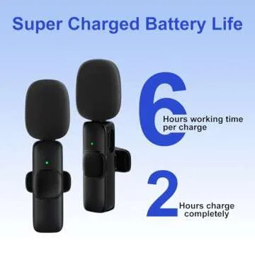 JUDKIOM 2 Pack Wireless Lavalier Microphone for iPhone,Android, USB C, Clip-on Mics, Bluetooth Lapel Mic for Video Recording Interview Vlog YouTube TikTok