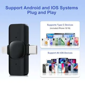 JUDKIOM 2 Pack Wireless Lavalier Microphone for iPhone,Android, USB C, Clip-on Mics, Bluetooth Lapel Mic for Video Recording Interview Vlog YouTube TikTok