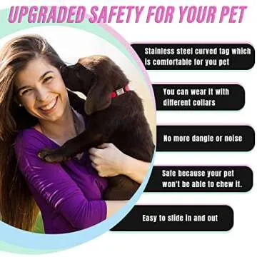 Personalized and Custom Dog Tag for Pets - No Noise - Engraved Name Tag - Slide On ID Tags and Collar Tags for Small, Medium, Large Dogs and Cats - Silent Customized