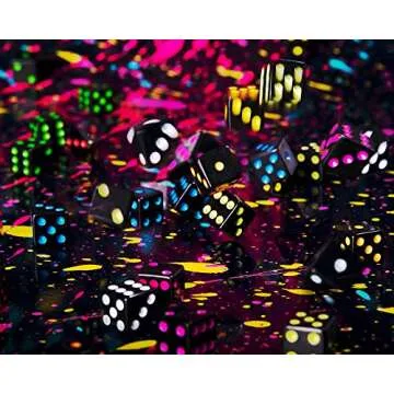 50 or 100 Pack of Bulk Six Sided Dice|D6 Standard 16mm|Great for Board Games, Casino Games & Tabletop RPGs| Black- 50 Count