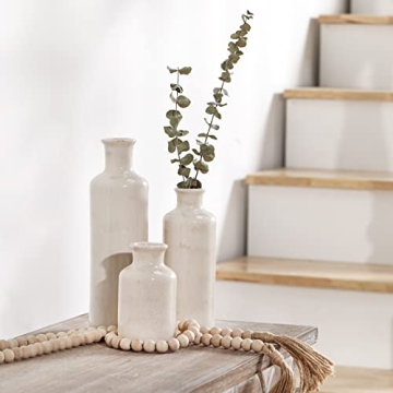 CUCUMI White Ceramic Vase Set Modern Farmhouse Decor
