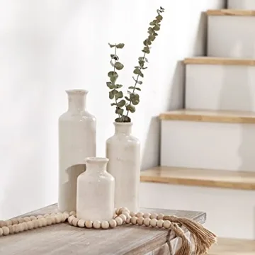CUCUMI White Ceramic Vase Set Modern Farmhouse Decor