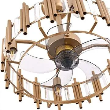 20" Champagne Gold Ceiling Fan with Remote Control