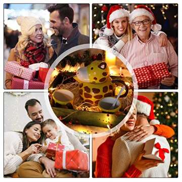 Funny Coffee Mug Set-Kawaii Ceramic Tea Pot with 2 Tea Cups Set, Cute Cartoon Animal Giraffe Shaped Design Tea Set For Adults & Kids Holiday Office Home Thanksgiving Gift