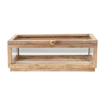 Elegant Mango Wood & Glass Display Box for Keepsakes
