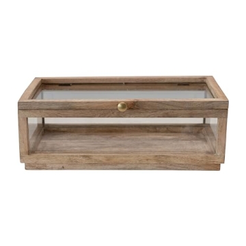 Elegant Mango Wood & Glass Display Box for Keepsakes