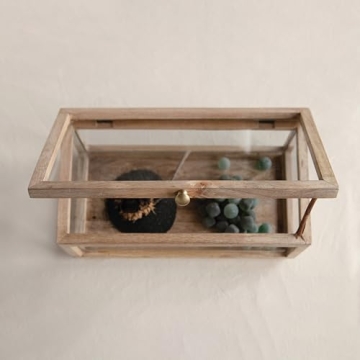 Elegant Mango Wood & Glass Display Box for Keepsakes