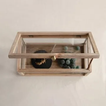 Elegant Mango Wood & Glass Display Box for Keepsakes
