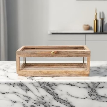 Elegant Mango Wood & Glass Display Box for Keepsakes